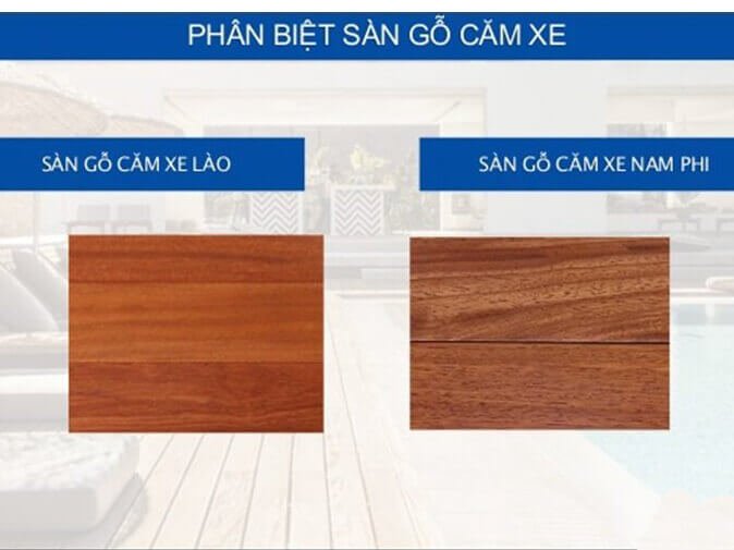 phân biệt sàn gỗ căm xe